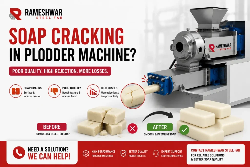 Cracked soap bar troubleshooting on production line